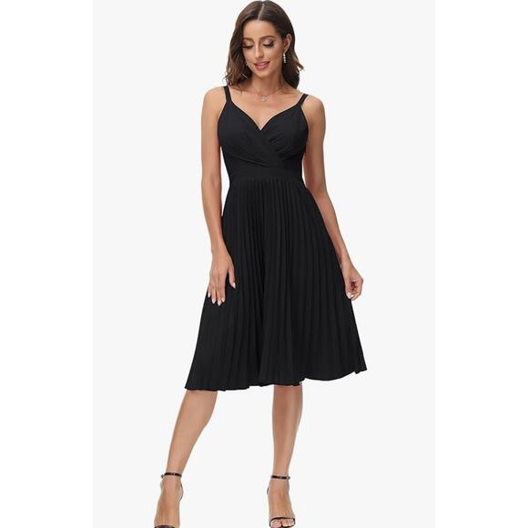 NWT Grace Karin Dress Black Fit and Flare Midi Size Large - Picture 1 of 5
